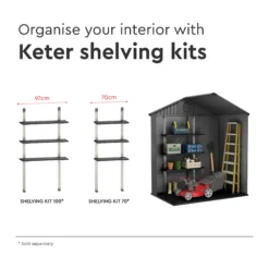 Keter Darwin 6x4 Grey Plastic Shed With Floor (Base Included) -Gardens and Outdoor keter darwin 6x4 grey plastic shed with floor base included 7290112634634 40c