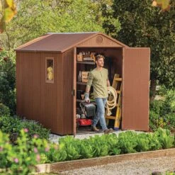 Keter Darwin 8x6 Ft Apex Tongue & Groove Shed With Floor -Gardens and Outdoor keter darwin 8x6 ft apex tongue groove shed with floor7290112636096 01i bq