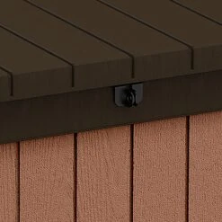 Keter Darwin Wood Effect 5x2 Garden Storage Bench Box 380L -Gardens and Outdoor keter darwin wood effect 5x2 garden storage bench box 380l7290112636225 36c bq