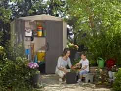 Keter Factor 6x6 Apex Beige Plastic Shed With Floor -Gardens and Outdoor keter factor 6x6 apex beige plastic shed with floor7290103664930 04i