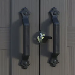 Keter Factor 8x11 Ft Apex Beige Plastic 2 Door Shed With Floor (Base Included) -Gardens and Outdoor keter factor 8x11 ft apex beige plastic 2 door shed with floor base included 7290103664961 04c bq