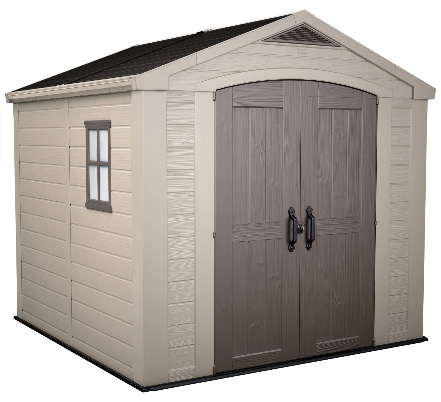 Keter Factor 8x8 Apex Beige Plastic Shed With Floor 4 Keter Factor 8x8 Apex Beige Plastic Shed With Floor - Image 2