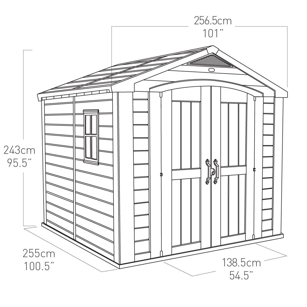 Keter Factor 8x8 Apex Beige Plastic Shed With Floor 10 Keter Factor 8x8 Apex Beige Plastic Shed With Floor - Image 8