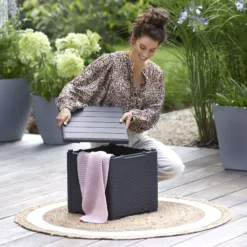 Keter Graphite 38.1L Small Plastic Storage Box & Lid -Gardens and Outdoor keter graphite 38 1l small plastic storage box lid8711245155517 01i