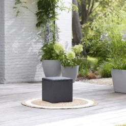 Keter Graphite 38.1L Small Plastic Storage Box & Lid -Gardens and Outdoor keter graphite 38 1l small plastic storage box lid8711245155517 02i