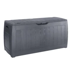 Keter Hollywood Wood Effect Plastic Garden Storage Box -Gardens and Outdoor keter hollywood wood effect plastic garden storage box7290103658441 03c bq