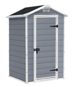 Keter Manor 4x3 Ft Apex Grey Plastic Shed (Base Included) -Gardens and Outdoor keter manor 4x3 ft apex grey plastic shed base included 7290106939677 03c