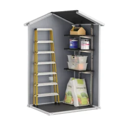 Keter Manor 4x3 Ft Apex Grey Plastic Shed (Base Included) -Gardens and Outdoor keter manor 4x3 ft apex grey plastic shed base included 7290106939677 04t bq