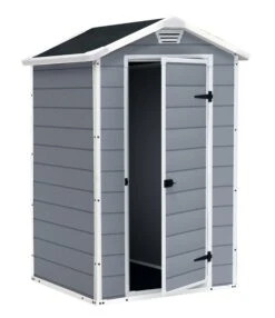 Keter Manor 4x3 Ft Apex Grey Plastic Shed (Base Included) -Gardens and Outdoor keter manor 4x3 ft apex grey plastic shed base included 7290106939677 21c