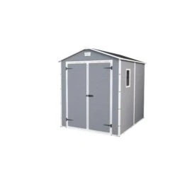 Keter Manor 8x6 Apex Grey Plastic Shed With Floor -Gardens and Outdoor keter manor 8x6 apex grey plastic shed with floor7290103660413 02bq
