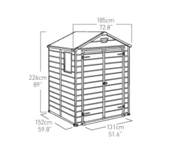 Keter Manor Apex Grey Plastic Shed With Floor (Base Included) -Gardens and Outdoor keter manor apex grey plastic shed with floor base included 7290103660390 01t