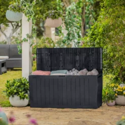 Keter Marvel Plus Grey Plastic 4x1 Garden Storage Box 270L -Gardens and Outdoor keter marvel plus grey plastic 4x1 garden storage box 270l7290112637802 02i