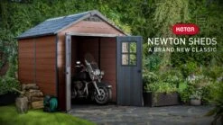 Keter Newton 7.5x9 Apex Tongue & Groove Plastic Shed With Floor -Gardens and Outdoor keter newton 7 5x9 apex tongue groove plastic shed with floor7290112631671 ven en