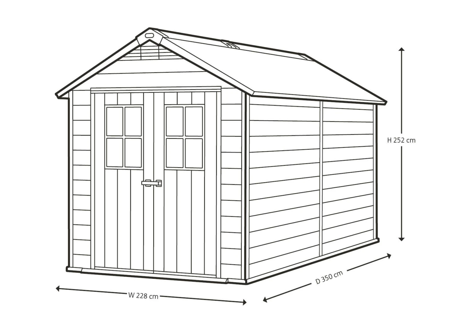 Keter Newton 7x11 Ft Apex Tongue & Groove Composite Shed With Floor 15 Keter Newton 7x11 Ft Apex Tongue & Groove Composite Shed With Floor - Image 13