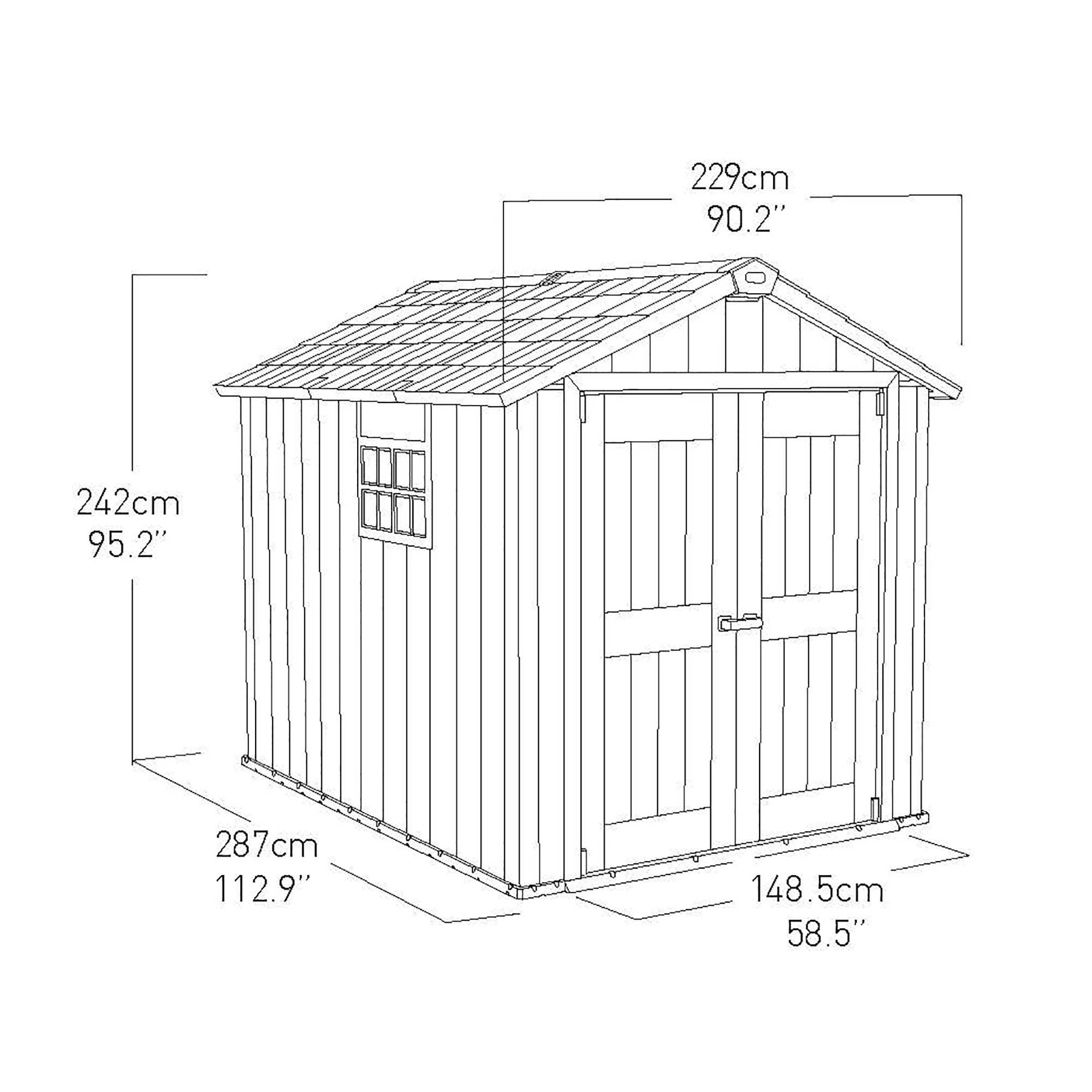 Keter Oakland 7.5x9 Apex Grey Plastic Shed With Floor 15 Keter Oakland 7.5x9 Apex Grey Plastic Shed With Floor - Image 13