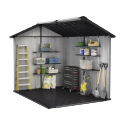 Keter Oakland 7.5x9 Apex Grey Plastic Shed With Floor 17 Keter Oakland 7.5x9 Apex Grey Plastic Shed With Floor -Gardens and Outdoor keter oakland 7 5x9 apex grey plastic shed with floor7290106928442 04t bq