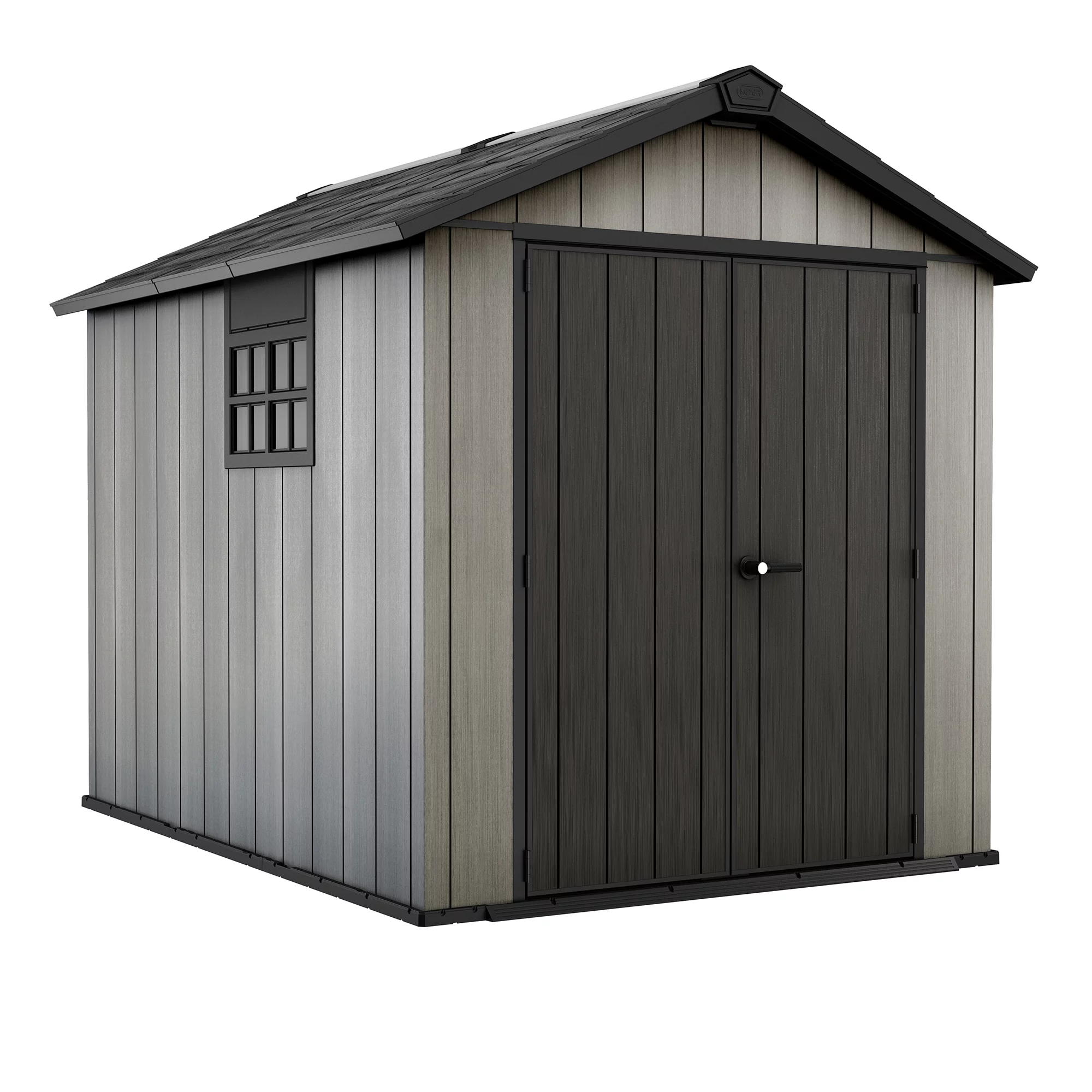 Keter Oakland 7.5x9 Apex Grey Plastic Shed With Floor 4 Keter Oakland 7.5x9 Apex Grey Plastic Shed With Floor - Image 2