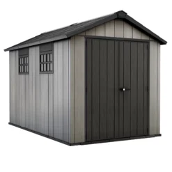 Keter Oakland Apex Anthracite Grey Plastic 2 Door 2 Windows Shed With Floor -Gardens and Outdoor keter oakland apex anthracite grey plastic 2 door 2 windows shed with floor7290106928459 23c bq