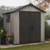 Keter Oakland Apex Grey Plastic 2 Door Shed With Floor -Gardens and Outdoor keter oakland apex grey plastic 2 door shed with floor7290106928435 10i bq