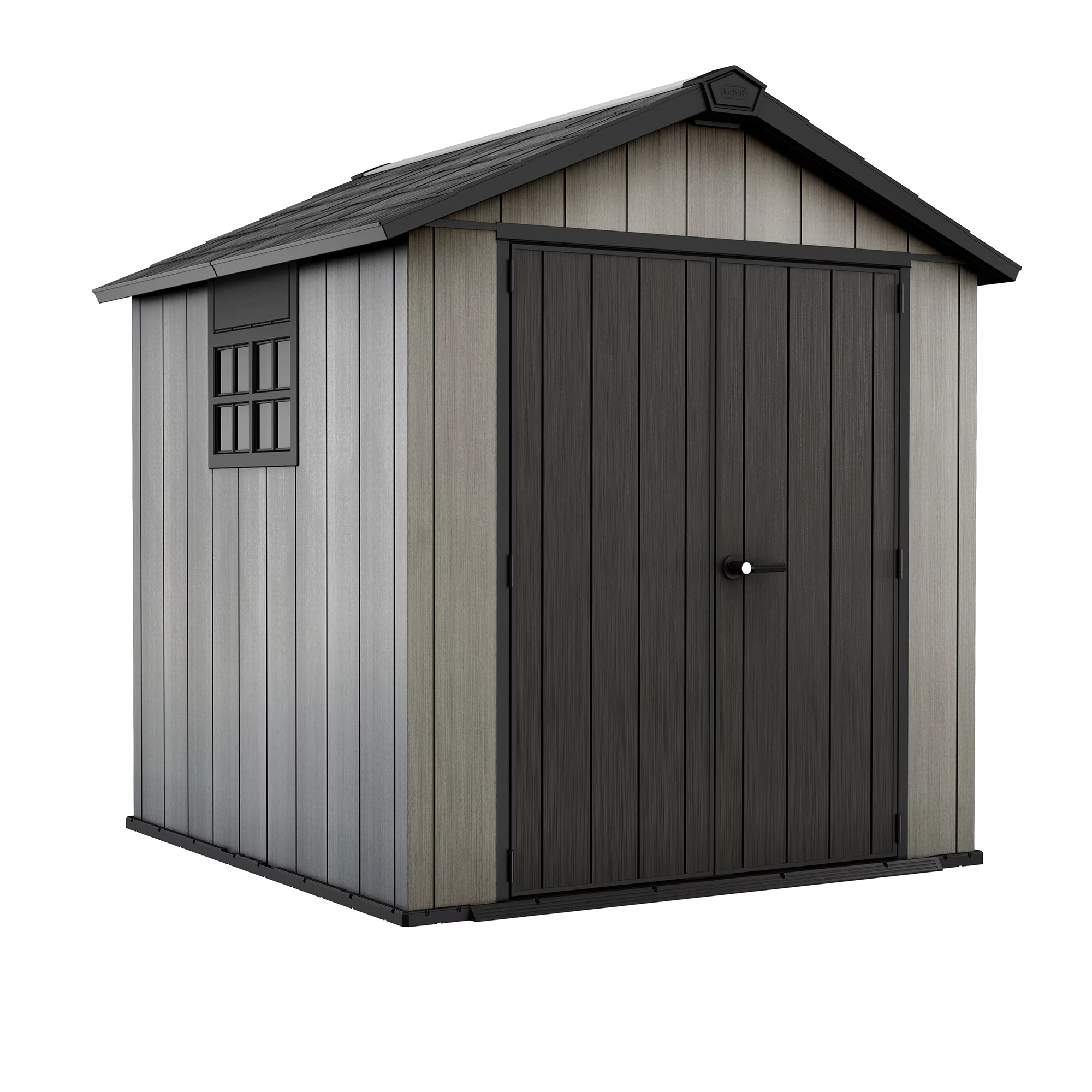 Keter Oakland Apex Grey Plastic 2 Door Shed With Floor 5 Keter Oakland Apex Grey Plastic 2 Door Shed With Floor - Image 3