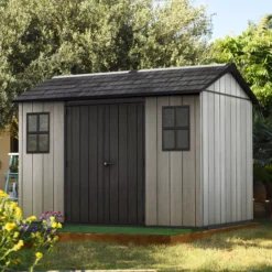 Keter Oakland Apex Tongue & Groove Grey Plastic Shed With Floor -Gardens and Outdoor keter oakland apex tongue groove grey plastic shed with floor7290106934139 01i bq