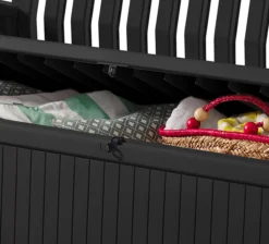 Keter Patio Wood Effect Garden Storage Bench Box - Partial Assembly Required 227L -Gardens and Outdoor keter patio wood effect garden storage bench box partial assembly required 227l7290112634825 38c bq