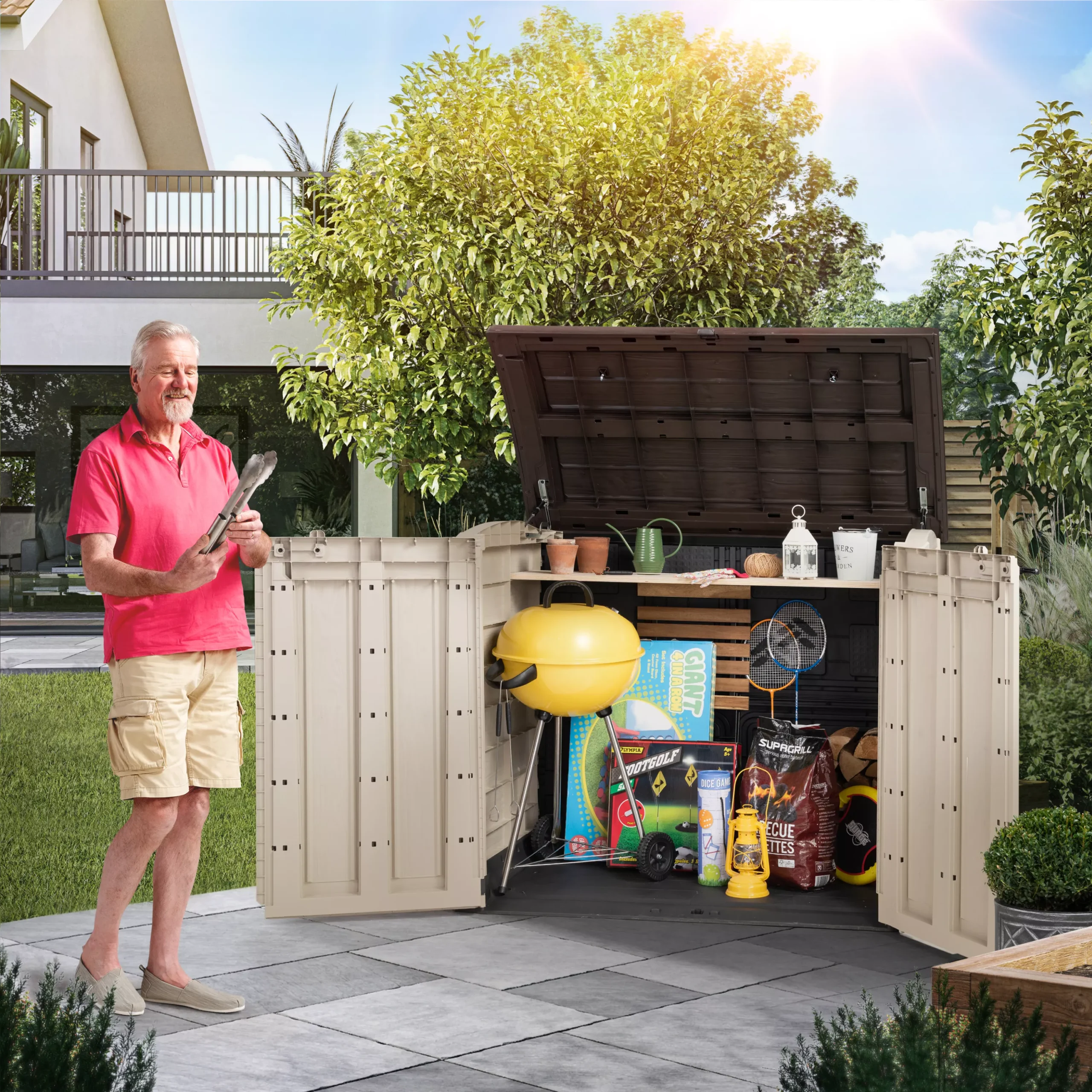 Keter Store It Out Midi Wood Effect Garden Storage Box 10 Keter Store It Out Midi Wood Effect Garden Storage Box - Image 8