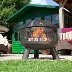 La Hacienda Alexis Steel Firepit -Gardens and Outdoor la hacienda alexis steel firepit5055025581688 01i bq