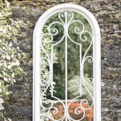 La Hacienda Aston & Wold Antique White Arch Framed Garden Mirror 970mm X 490mm -Gardens and Outdoor la hacienda aston wold antique white arch framed garden mirror 970mm x 490mm5055025558932 02i bq