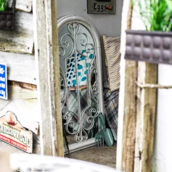 La Hacienda Aston & Wold Antique White Arch Framed Garden Mirror 970mm X 490mm -Gardens and Outdoor la hacienda aston wold antique white arch framed garden mirror 970mm x 490mm5055025558932 04i bq