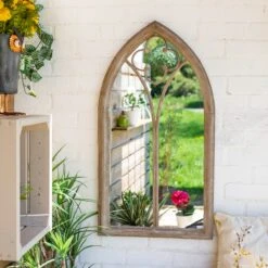 La Hacienda Aston & Wold Church Window Antique White Arch Framed Garden Mirror 1050mm X 560mm -Gardens and Outdoor la hacienda aston wold church window antique white arch framed garden mirror 1050mm x 560mm5055025558895 04i bq