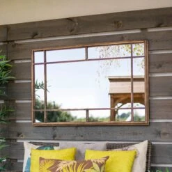 La Hacienda Aston & Wold Milano Gold Effect Rectangular Framed Garden Mirror 1000mm X 650mm -Gardens and Outdoor la hacienda aston wold milano gold effect rectangular framed garden mirror 1000mm x 650mm5055025559106 03i bq