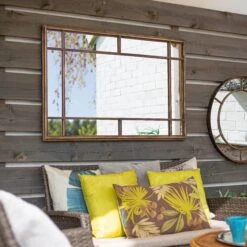 La Hacienda Aston & Wold Milano Gold Effect Rectangular Framed Garden Mirror 1000mm X 650mm -Gardens and Outdoor la hacienda aston wold milano gold effect rectangular framed garden mirror 1000mm x 650mm5055025559106 05i bq