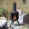 La Hacienda Barola Steel Chiminea -Gardens and Outdoor la hacienda barola steel chiminea5055025585693 05i BQ
