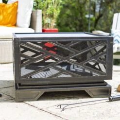 La Hacienda Brooklyn Steel Firepit -Gardens and Outdoor la hacienda brooklyn steel firepit5055025582364 01i BQ