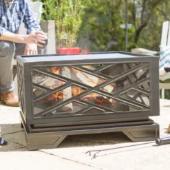 La Hacienda Brooklyn Steel Firepit -Gardens and Outdoor la hacienda brooklyn steel firepit5055025582364 03i BQ