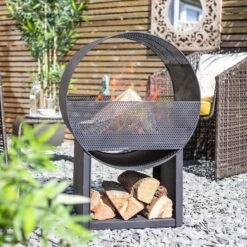 La Hacienda Camacha Steel Fireplace -Gardens and Outdoor la hacienda camacha steel fireplace5055025585273 03i BQ