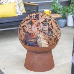 La Hacienda Globe Steel Firepit -Gardens and Outdoor la hacienda globe steel firepit5055025586089 02i bq