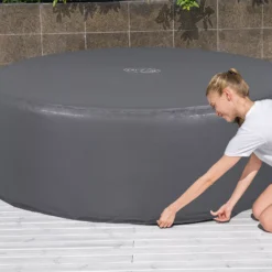 Lay-Z-Spa Grey Circular Hot Tub Cover (D) 1960mm X (H )710mm -Gardens and Outdoor lay z spa grey circular hot tub cover d 1960mm x h 710mm6941607321270 03i