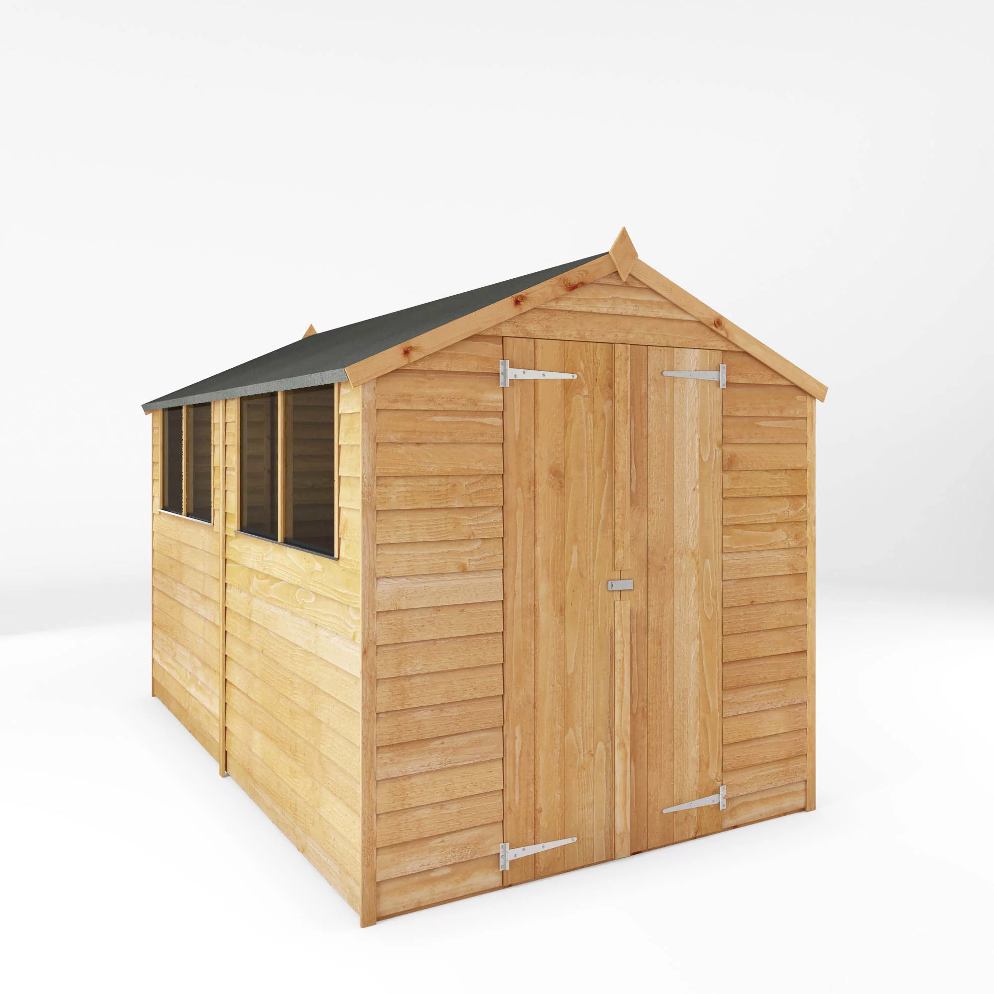 Mercia 10x6 Ft Apex Overlap Wooden 2 Door 4 Windows Shed With Floor 4 Mercia 10x6 Ft Apex Overlap Wooden 2 Door 4 Windows Shed With Floor - Image 2