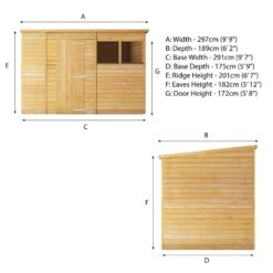 Mercia 10x6 Ft Pent Overlap Wooden 2 Windows Shed With Floor -Gardens and Outdoor mercia 10x6 ft pent overlap wooden 2 windows shed with floor5029442075167 01t