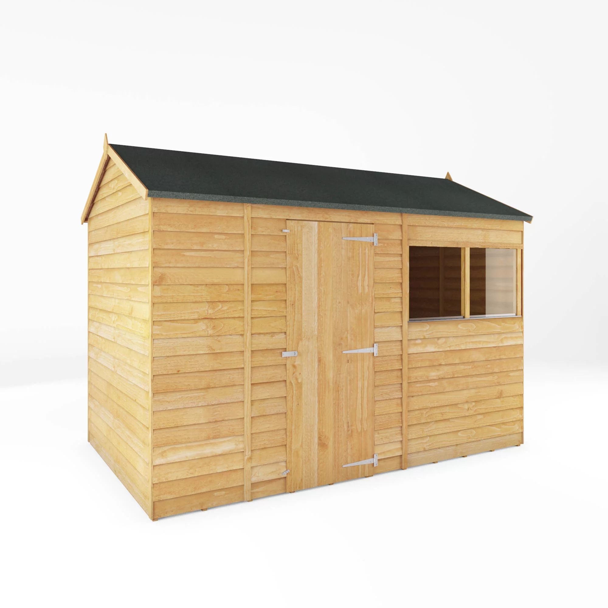 Mercia 10x6 Ft Reverse Apex Overlap Wooden 2 Windows Shed With Floor 4 Mercia 10x6 Ft Reverse Apex Overlap Wooden 2 Windows Shed With Floor - Image 2