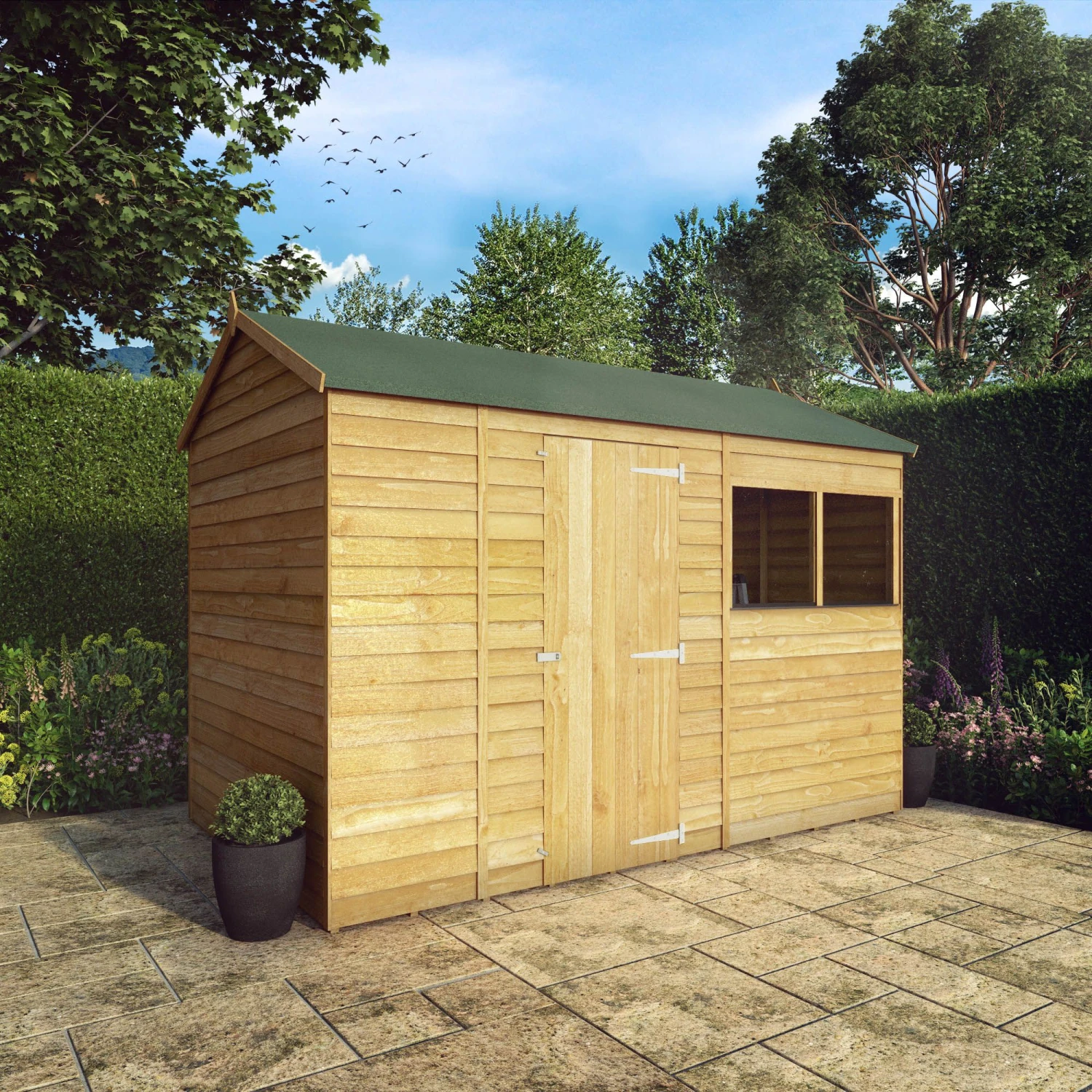 Mercia 10x6 Ft Reverse Apex Overlap Wooden 2 Windows Shed With Floor 9 Mercia 10x6 Ft Reverse Apex Overlap Wooden 2 Windows Shed With Floor - Image 7