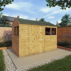 Mercia 10x6 Ft Reverse Apex Tongue & Groove Wooden 4 Windows Shed With Floor -Gardens and Outdoor mercia 10x6 ft reverse apex tongue groove wooden 4 windows shed with floor5029442006567 01i bq