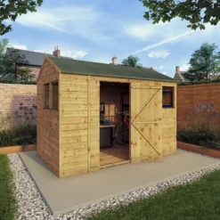 Mercia 10x6 Ft Reverse Apex Tongue & Groove Wooden 4 Windows Shed With Floor -Gardens and Outdoor mercia 10x6 ft reverse apex tongue groove wooden 4 windows shed with floor5029442006567 02i bq