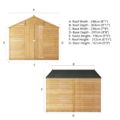 Mercia 10x8 Ft Apex Overlap Wooden 2 Door 4 Windows Shed With Floor -Gardens and Outdoor mercia 10x8 ft apex overlap wooden 2 door 4 windows shed with floor5029442078199 01t