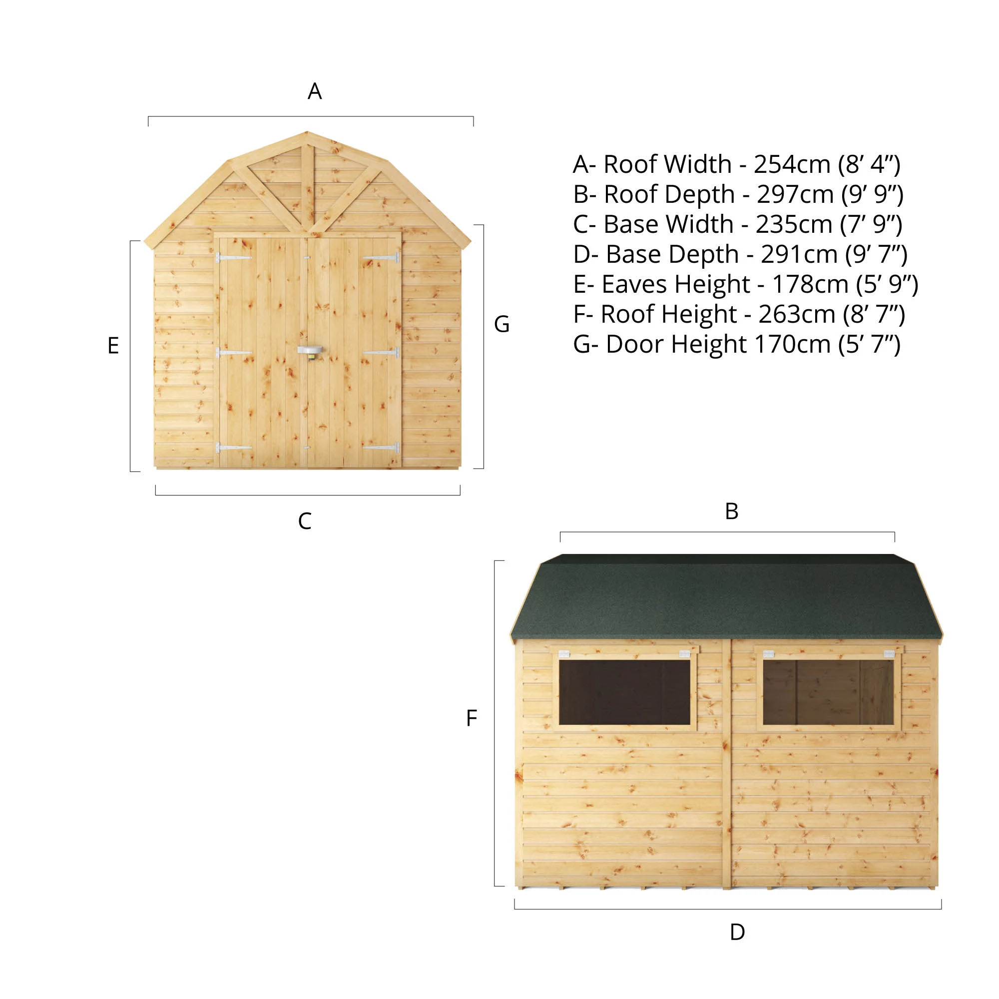 Mercia 10x8 Ft Barn Shiplap Wooden 2 Door Shed With Floor 11 Mercia 10x8 Ft Barn Shiplap Wooden 2 Door Shed With Floor - Image 9