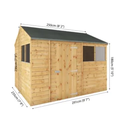Mercia 10x8 Ft Reverse Apex Tongue & Groove Wooden 4 Windows Shed With Floor -Gardens and Outdoor mercia 10x8 ft reverse apex tongue groove wooden 4 windows shed with floor5029442006604 01t bq