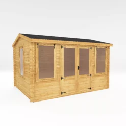 Mercia 13x10 Reverse Apex Tongue & Groove Cabin With Double Door -Gardens and Outdoor mercia 13x10 reverse apex tongue groove cabin with double door5029442088419 01c
