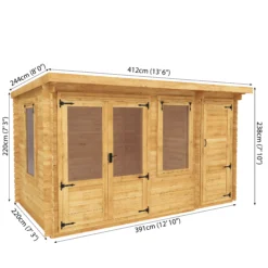 Mercia 13x8 Pent Tongue & Groove Cabin With Double Door -Gardens and Outdoor mercia 13x8 pent tongue groove cabin with double door5029442002477 01t bq